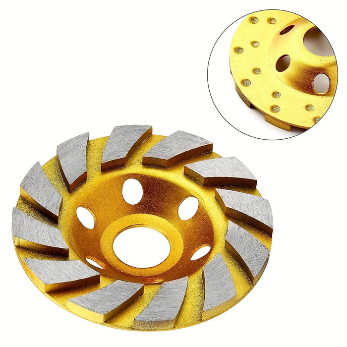 Spriggy 4" Turbo Diamond Grinding Cup Wheel - Heavy Duty, 12 Segments